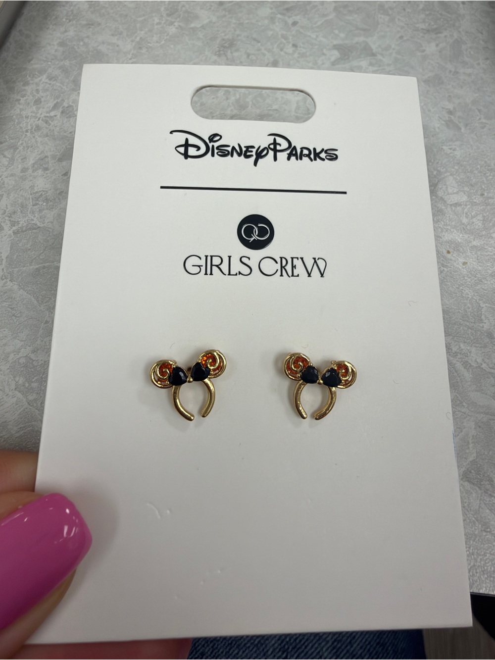 Disney Parks Girls Crew Halloween Minnie Ear Headband Earrings NEW